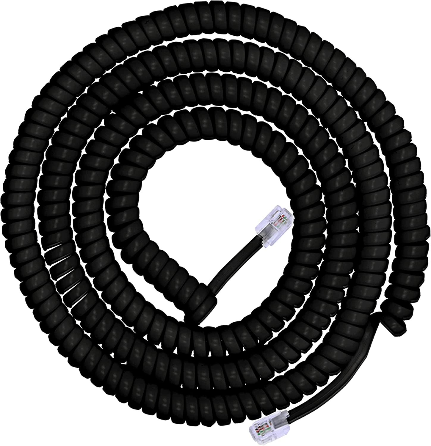 The VoIP Lounge 12-Foot Handset Coil Cord – Ivory – 4P4C – Landline Phone Receiver Cord – 2-Pack